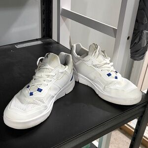 Stylish White and Blue Women's Sneakers